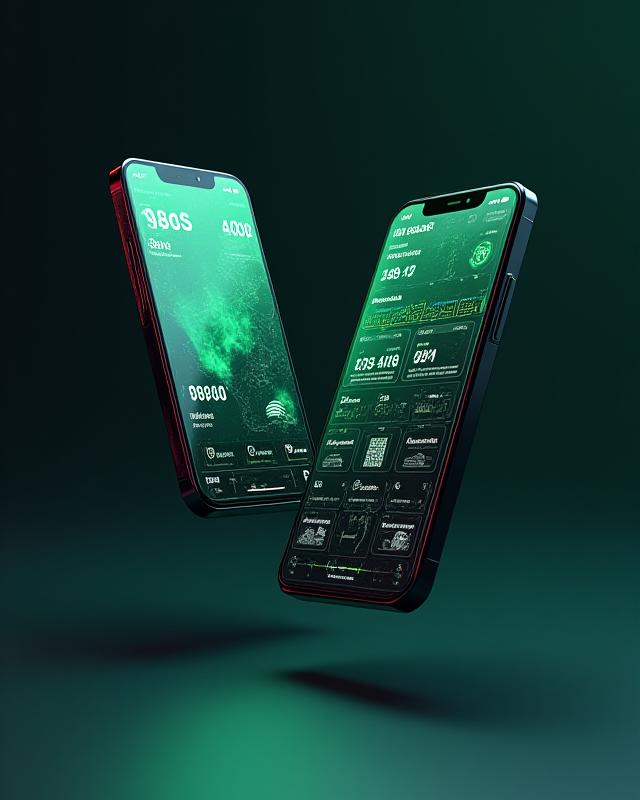 Mockups of maritime fleet tracking and cargo logistics mobile applications